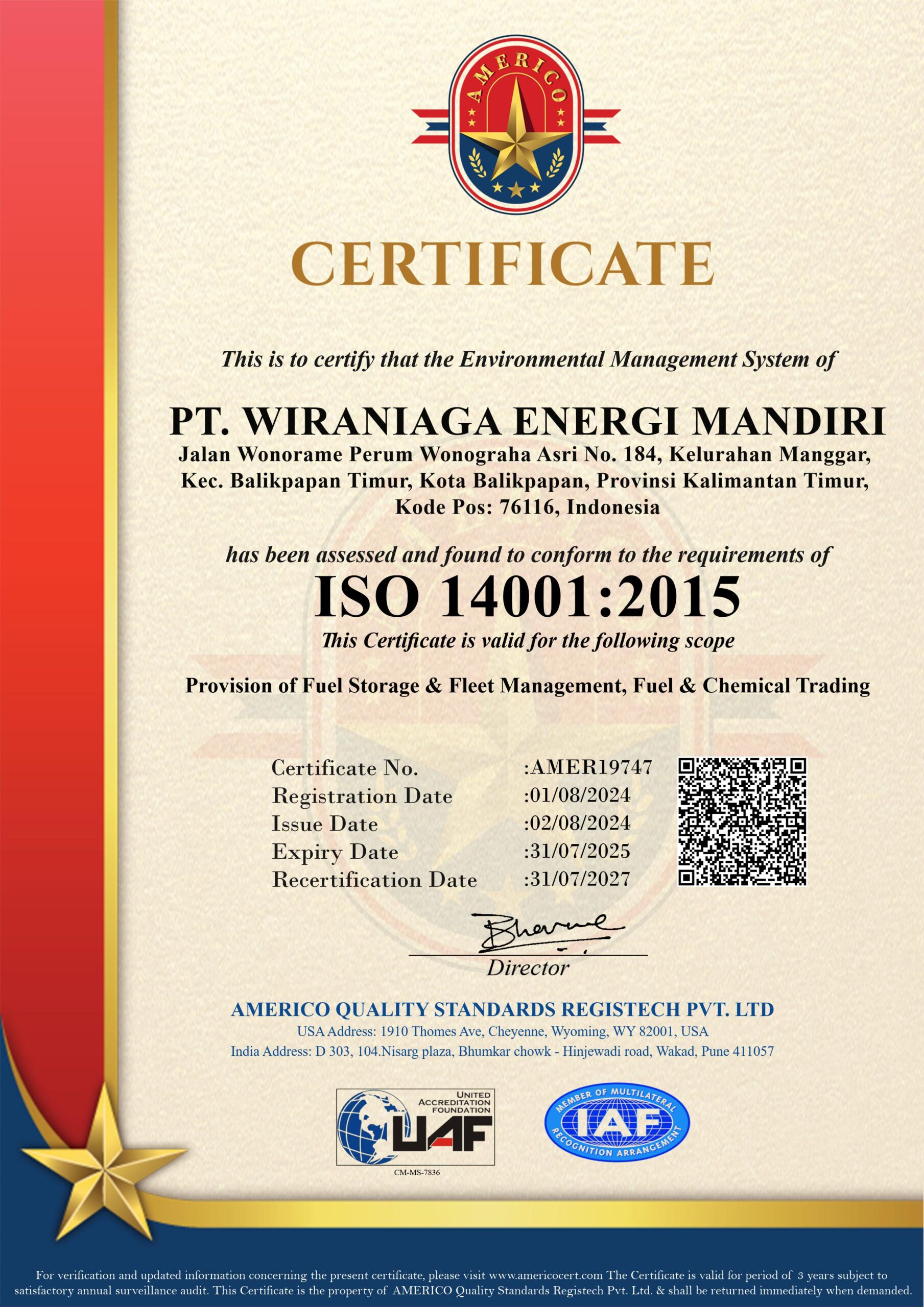 UAF Americo-ISO 14001-PT. WIRANIAGA ENERGI MANDIRI (1)